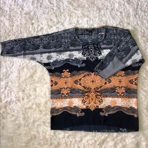 Printed Navy and Orange Tunic